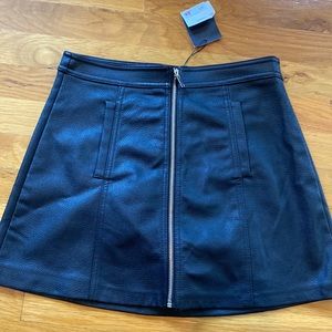 Adorable leather zip up skirt new with tags